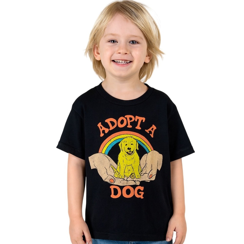 Dog Limited T-Shirt S Adopt A Dog Rainbow Graphic Crewneck‎ Pullover Whimsical